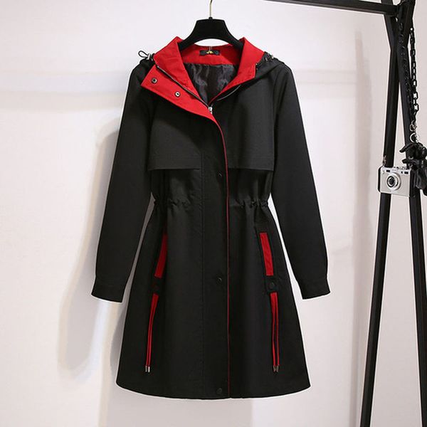 women s plus size outerwear coats 150kg spring autumn long hooded trench coat bust 157cm 6xl 7xl 8xl 9xl 10xl loose temperament casual jacke, Black
women s plus size outerwear coats 150kg spring autumn long hooded trench coat bust 157cm 6xl 7xl 8xl 9xl 10xl loose temperament casual jacke, Black