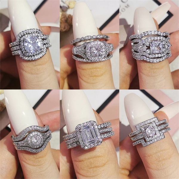 cluster rings design luxury 3 pcs 3 in 1 silver color engagement wedding ring set for women bridal couple african jewelry r4308 220921, Golden;silver
cluster rings design luxury 3 pcs 3 in 1 silver color engagement wedding ring set for women bridal couple african jewelry r4308 220921, Golden;silver