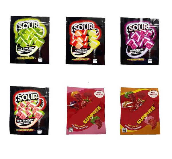 600mg sour jacks mouth puckering bag candy gummies package bags wildberry watermelon green apple edible mylar packaging zipper packing bag
