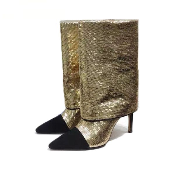 2022 women's boots new european and american fashion mid-calf patchwork pointed toe stiletto suede party dress women's shoes, Black
2022 women's boots new european and american fashion mid-calf patchwork pointed toe stiletto suede party dress women's shoes, Black