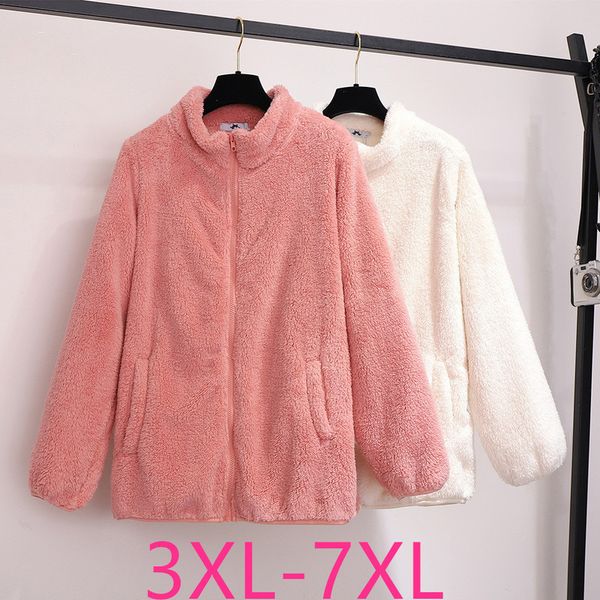 women s plus size outerwear coats autumn winter women clothing jacket large loose fleece thick keep warm pink beige 3xl 4xl 5xl 6xl 7xl 2209, Black
women s plus size outerwear coats autumn winter women clothing jacket large loose fleece thick keep warm pink beige 3xl 4xl 5xl 6xl 7xl 2209, Black