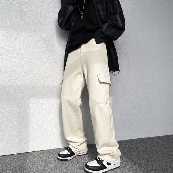 men's jeans baggy pocket fashion casual black beige straight streetwear loose hip hop denim cargo pants s trousers 220922, Blue
men's jeans baggy pocket fashion casual black beige straight streetwear loose hip hop denim cargo pants s trousers 220922, Blue