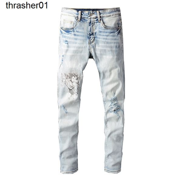 men's jeans fashion brand four season amirs jeans men's personality patch printed pants, Blue
men's jeans fashion brand four season amirs jeans men's personality patch printed pants, Blue