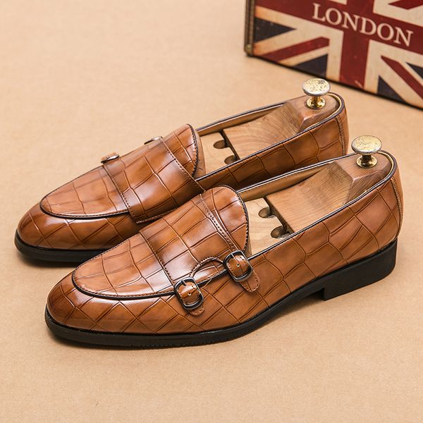 Monk Loafers Men Fashion Pointed Toe Solid Color Crocodile Pattern PU Double Buckle Business Casual Wedding Party Daily Versatile AD183, Clear
Monk Loafers Men Fashion Pointed Toe Solid Color Crocodile Pattern PU Double Buckle Business Casual Wedding Party Daily Versatile AD183, Clear