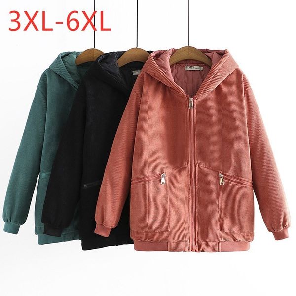 women s plus size outerwear coats autumn winter wadded jacket hoodie for women large long sleeve loose thick red corduroy coat 3xl 4xl 5xl 6, Black
women s plus size outerwear coats autumn winter wadded jacket hoodie for women large long sleeve loose thick red corduroy coat 3xl 4xl 5xl 6, Black