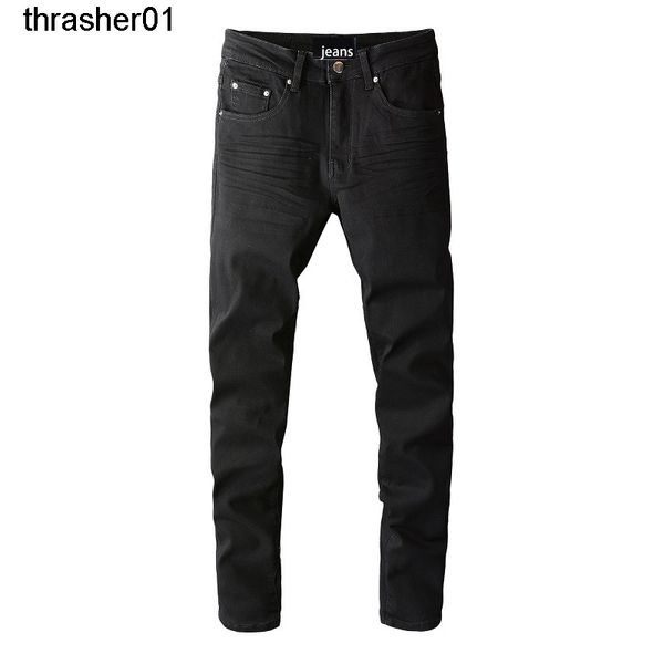 men's jeans amirs black pants personalized wrinkle elastic jeans, Blue 
men's jeans amirs black pants personalized wrinkle elastic jeans, Blue