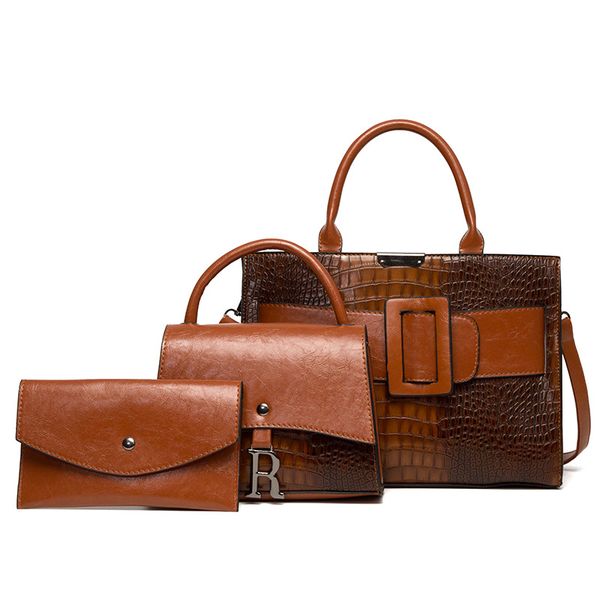 luxury crocodile skin women handbags wallet tote bag shoulder bags handle satchel purse large capacity 3 piece set, Red;black
luxury crocodile skin women handbags wallet tote bag shoulder bags handle satchel purse large capacity 3 piece set, Red;black