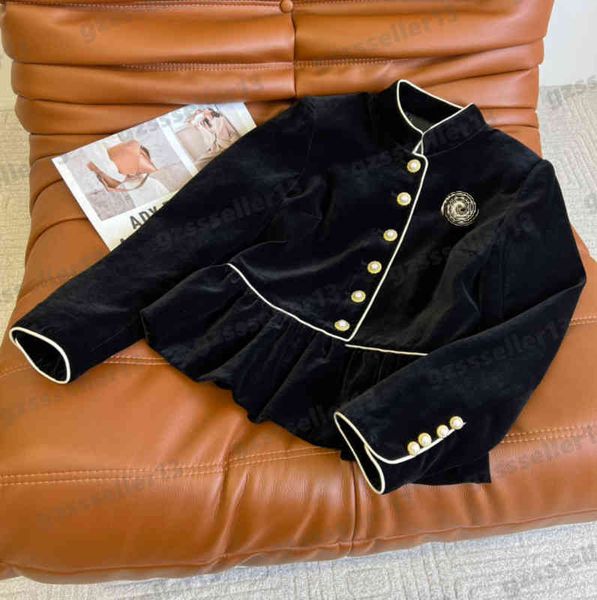 designer womens jackets autumn velvet fabric soft jackets fashion casual classic versatile contrast ruffle design jacket with brooch 0912, Black;brown
designer womens jackets autumn velvet fabric soft jackets fashion casual classic versatile contrast ruffle design jacket with brooch 0912, Black;brown
