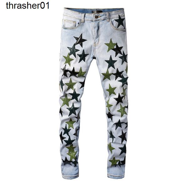 men's jeans amirs skinny green star fashion men's youth elastic jeans, Blue
men's jeans amirs skinny green star fashion men's youth elastic jeans, Blue