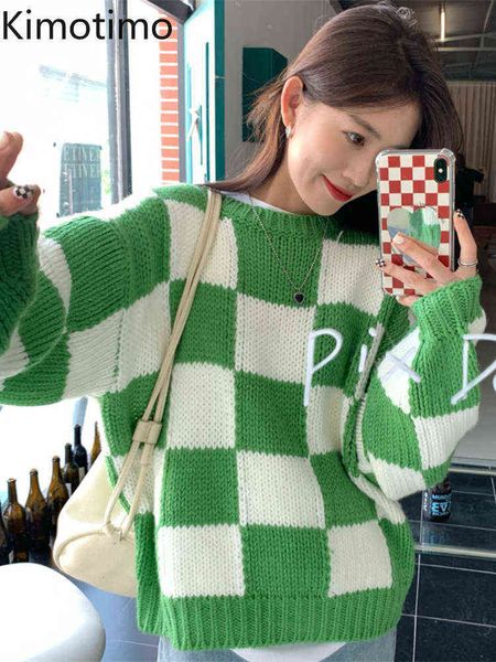 women's sweaters kimotimo dambord plaid sweater women 2022 autumn winter o neck thick line loose sweater american retro all match knitw, White;black
women's sweaters kimotimo dambord plaid sweater women 2022 autumn winter o neck thick line loose sweater american retro all match knitw, White;black