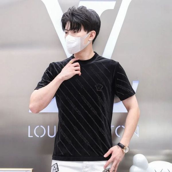 autumn/winter tee fashion fashion brand handsome versatile drill canary velvet men round neck short sleeve t-shirt fashionable men's t, White;black
autumn/winter tee fashion fashion brand handsome versatile drill canary velvet men round neck short sleeve t-shirt fashionable men's t, White;black