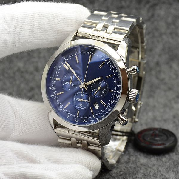 44mm chronomat transocean quality watch chronograph quartz movement blue dial 50th anniversary men watch steel strap mens wristwatches
44mm chronomat transocean quality watch chronograph quartz movement blue dial 50th anniversary men watch steel strap mens wristwatches