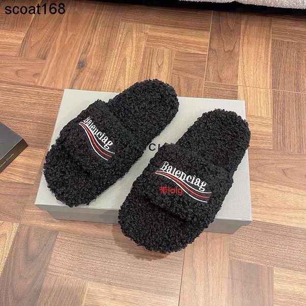 slippers designer balencaigass paris new shijia wool slippers women flat bottom letter embroidery wearing slip for lovers, Black
slippers designer balencaigass paris new shijia wool slippers women flat bottom letter embroidery wearing slip for lovers, Black