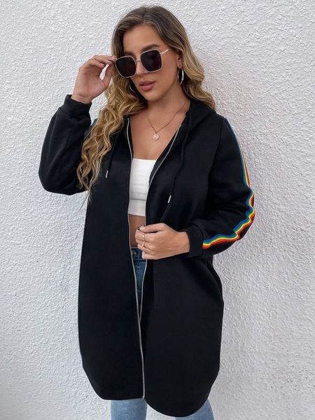 women s plus size outerwear coats for woman autumn winter vintage hooded overcoat striped hight street oversized 4xl casual trench 220922, Black
women s plus size outerwear coats for woman autumn winter vintage hooded overcoat striped hight street oversized 4xl casual trench 220922, Black