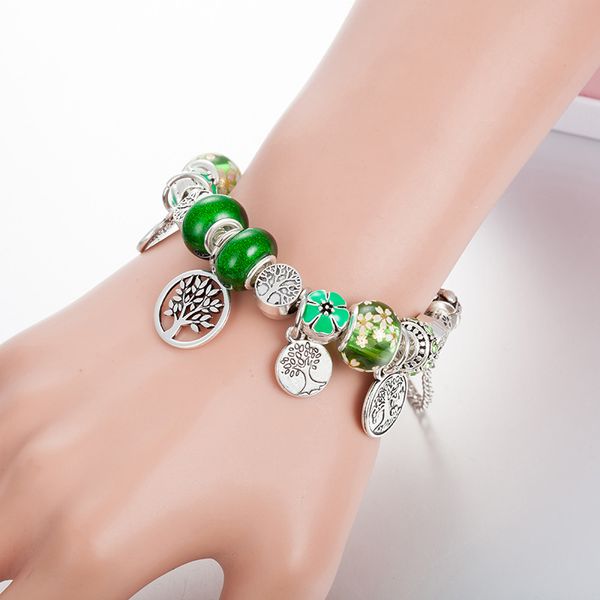 green charms family tree pendant bracelets girl womens fashion party gift with original box for pandora silver plated snake chain bracelet s, Golden;silver
green charms family tree pendant bracelets girl womens fashion party gift with original box for pandora silver plated snake chain bracelet s, Golden;silver