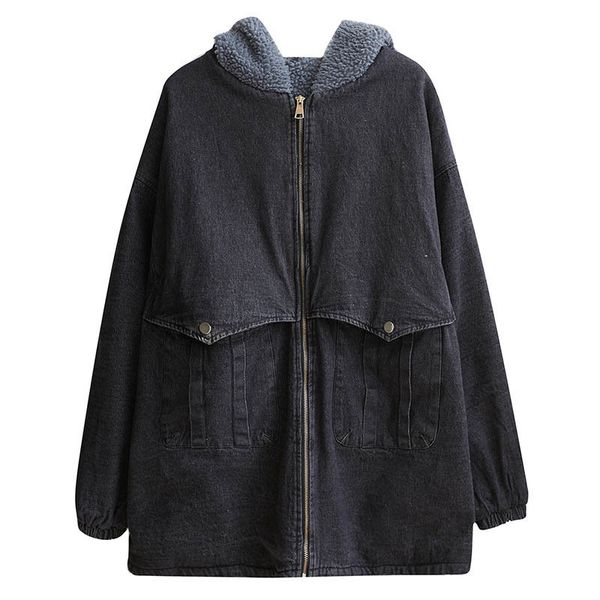 women s plus size outerwear coats 140kg bust 144cm winter loose long sleeved hooded lamb wool fleece denim jacket black 5xl 6xl 7xl 8xl 2209
women s plus size outerwear coats 140kg bust 144cm winter loose long sleeved hooded lamb wool fleece denim jacket black 5xl 6xl 7xl 8xl 2209