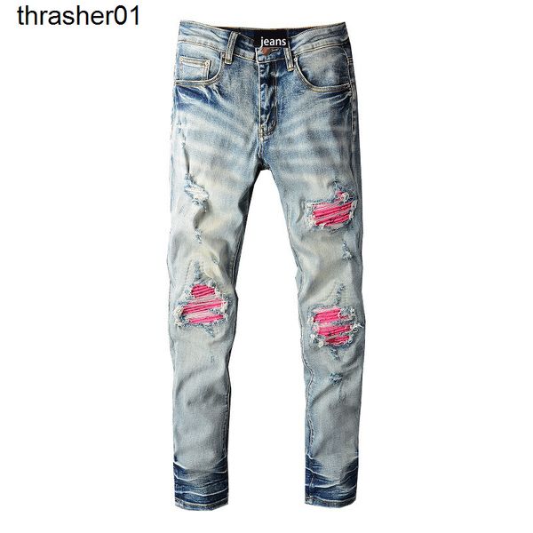 men's jeans brand hole patch amirs jeans fold collage beggar locomotive jeans, Blue
men's jeans brand hole patch amirs jeans fold collage beggar locomotive jeans, Blue