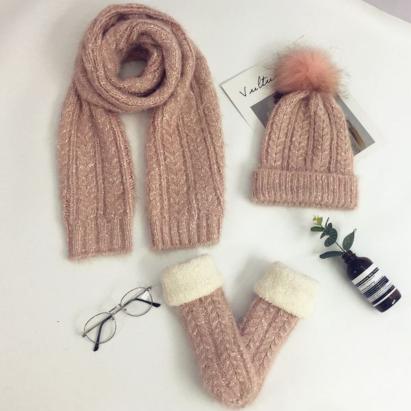 scarves wraps hats scarves gloves sets 3pcs set women's winter knitted yarn and scarf hat korean style thick warm suit 220921, Red;brown 
scarves wraps hats scarves gloves sets 3pcs set women's winter knitted yarn and scarf hat korean style thick warm suit 220921, Red;brown