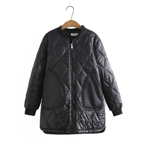 women s plus size outerwear coat clothing parka winter fashion argyle wadded jacket big pocket long sleeve cotton padded coat 220922, Black
women s plus size outerwear coat clothing parka winter fashion argyle wadded jacket big pocket long sleeve cotton padded coat 220922, Black