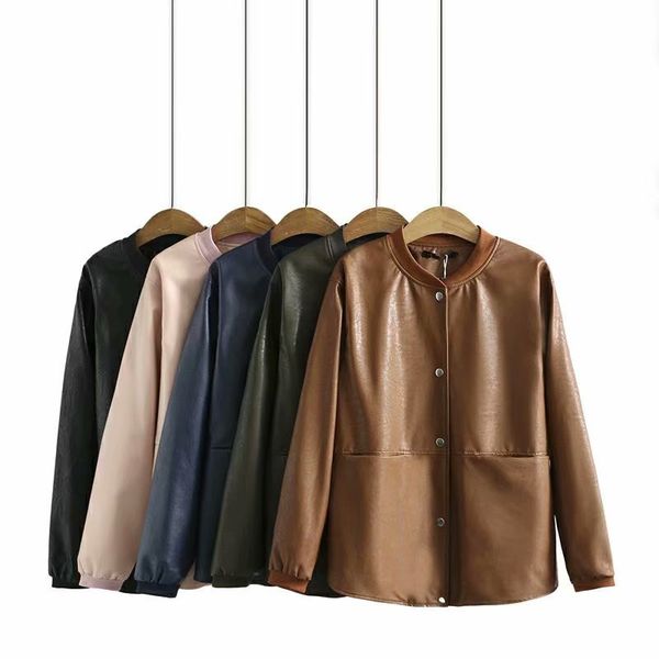 women s plus size outerwear coat s in spring and autumn wear stand up collar long sleeve leather fabric loose large jacket fatlady 220922, Black
women s plus size outerwear coat s in spring and autumn wear stand up collar long sleeve leather fabric loose large jacket fatlady 220922, Black