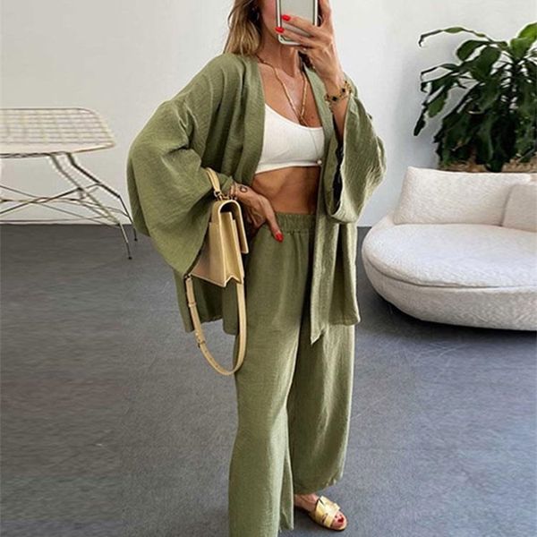 women's two piece pants women cotton linen 2 pieces sets long sleeve cardigan and elastic wide leg pants suits autumn loose ladies out, White
women's two piece pants women cotton linen 2 pieces sets long sleeve cardigan and elastic wide leg pants suits autumn loose ladies out, White