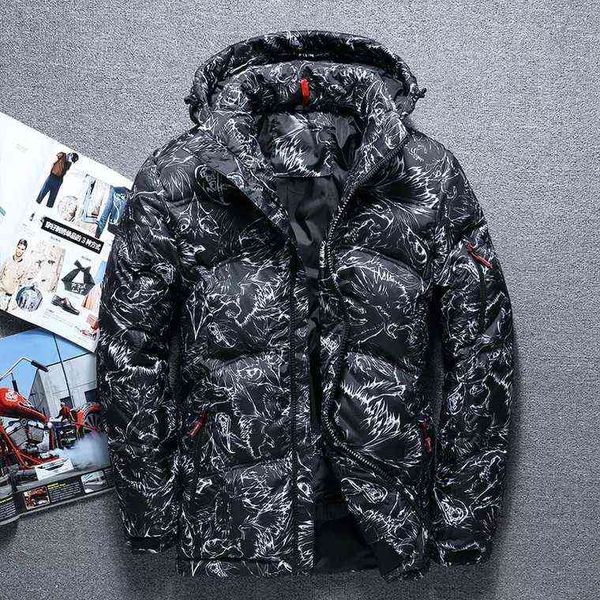 men's down parkas fashion brand winter thick white duck casual jacket coat camouflage hooded black t220921
men's down parkas fashion brand winter thick white duck casual jacket coat camouflage hooded black t220921