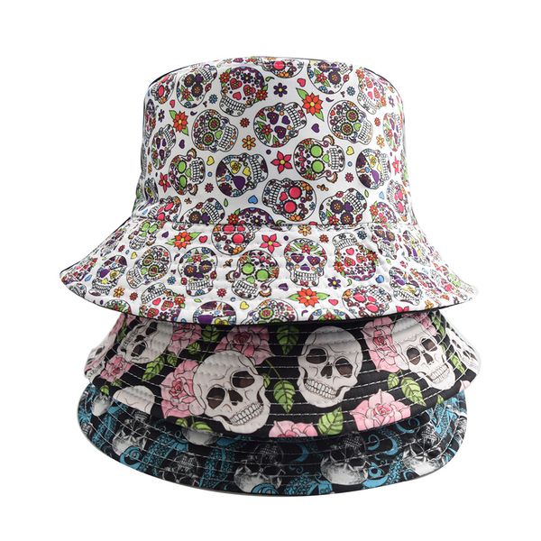 skull print double-sided sun hat fisherman basin female bucket cap 2111266, Blue;gray
skull print double-sided sun hat fisherman basin female bucket cap 2111266, Blue;gray