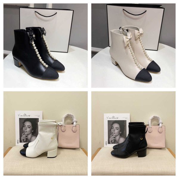 women pearls bowknot short boots c letter black white ankle boot chunky black heel shoes party dress shoe luxury designer zipper bow womens
women pearls bowknot short boots c letter black white ankle boot chunky black heel shoes party dress shoe luxury designer zipper bow womens