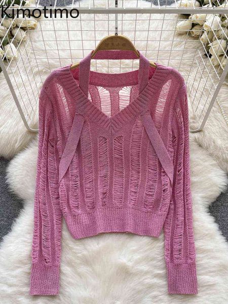 women's sweaters kimotimo hollow out halter knitted women autumn lazy vhals design depth sweater korean temperament loose solid sweater, White;black
women's sweaters kimotimo hollow out halter knitted women autumn lazy vhals design depth sweater korean temperament loose solid sweater, White;black