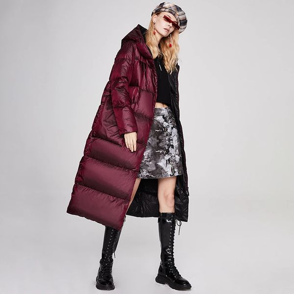 winter fashion designer 90 white duck thick down jacket womens windproof hooded warm profile long coats, Black
winter fashion designer 90 white duck thick down jacket womens windproof hooded warm profile long coats, Black