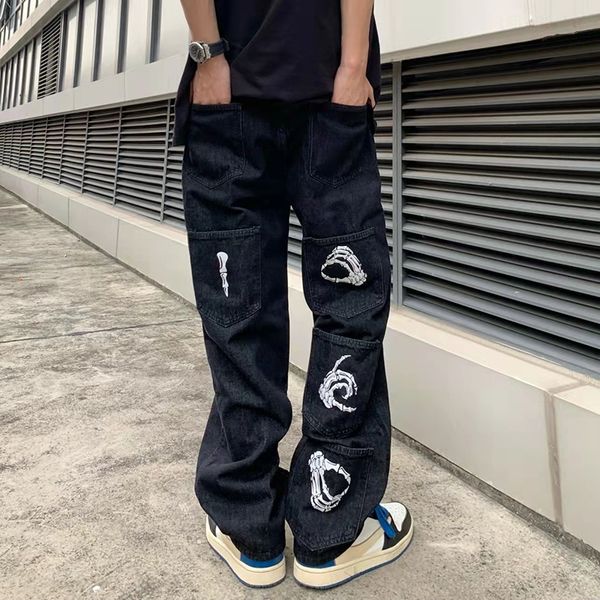 men's jeans y2k emo mens black harajuku streetwear alt straight fairy grunge wide leg pants denim trousers high waist oversize clothes, Blue
men's jeans y2k emo mens black harajuku streetwear alt straight fairy grunge wide leg pants denim trousers high waist oversize clothes, Blue