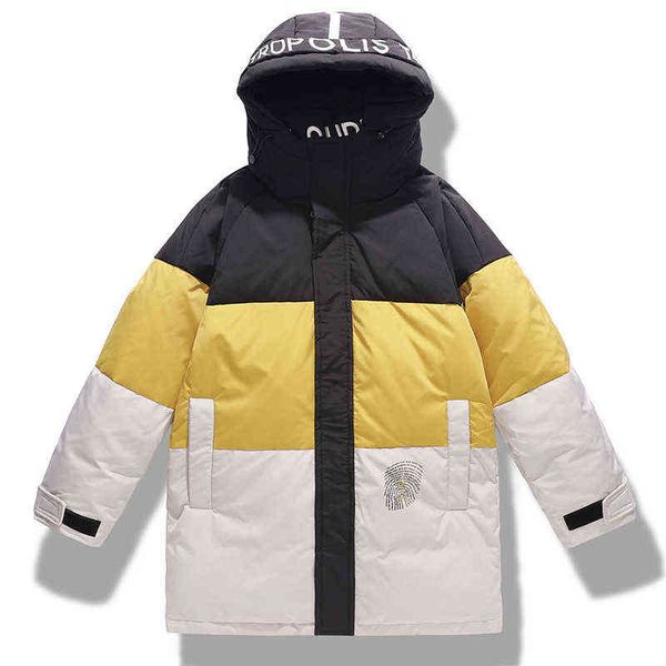 men's down parkas winter jacket men patchwork fashion thick warm white duck coats hooded casual 2021 s t220921, Black
men's down parkas winter jacket men patchwork fashion thick warm white duck coats hooded casual 2021 s t220921, Black