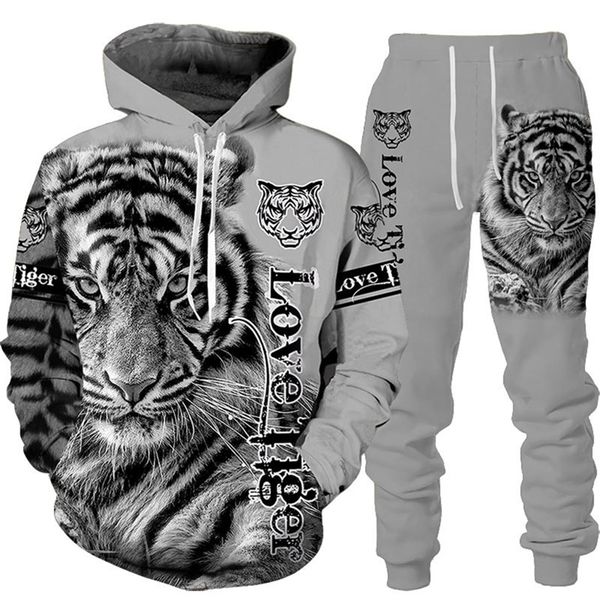 men's tracksuits animal 3d tiger printed hoodie pants suit cool men/women 2 pcs sportwear tracksuit set autumn and winter men's cl, Gray
men's tracksuits animal 3d tiger printed hoodie pants suit cool men/women 2 pcs sportwear tracksuit set autumn and winter men's cl, Gray