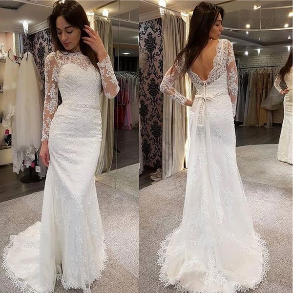 african mermaid wedding dresses sheer scoop neck long sleeve tull lace applique plus size wedding bridal gowns with bow back, White
african mermaid wedding dresses sheer scoop neck long sleeve tull lace applique plus size wedding bridal gowns with bow back, White
