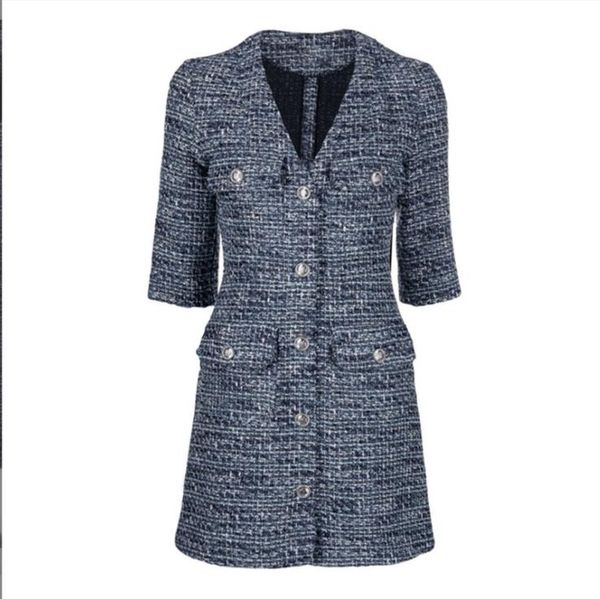 908 l 2022 autumn women's runway dress short sleeve v neck tweed dress flora print qianhe, Black
908 l 2022 autumn women's runway dress short sleeve v neck tweed dress flora print qianhe, Black