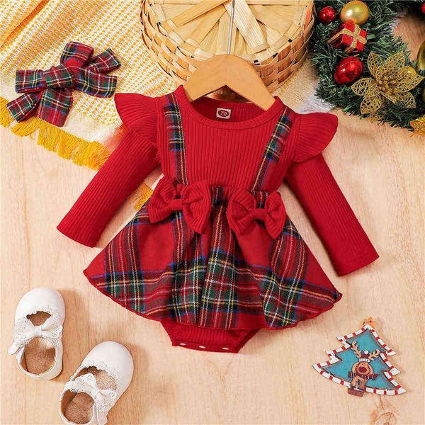 rompers 018m christmas baby girl romper newborn baby knit ruffle long sleeves bow jumpsuit plaid print xmas costumes j220922, Blue
rompers 018m christmas baby girl romper newborn baby knit ruffle long sleeves bow jumpsuit plaid print xmas costumes j220922, Blue