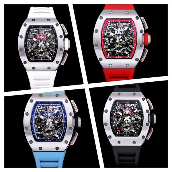 011 montre de luxe mens watches 7750 chronograph mechanical movement steel case rubber strap luxury watch wristwatches, Slivery;brown
011 montre de luxe mens watches 7750 chronograph mechanical movement steel case rubber strap luxury watch wristwatches, Slivery;brown