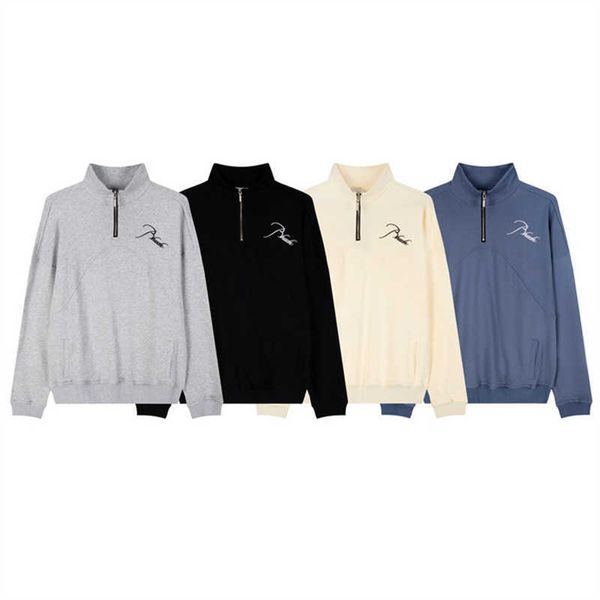 mens and womens hoodie rhudessweatshirt autumn designer hoodies pullover sweatshirts stand collar half zipper embroidered high fashion label, Black
mens and womens hoodie rhudessweatshirt autumn designer hoodies pullover sweatshirts stand collar half zipper embroidered high fashion label, Black