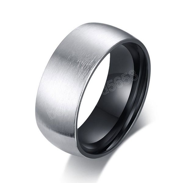 8mm men black ring brushed punk silver color stainless steel wedding band engagement ring matte male homme jewelry
8mm men black ring brushed punk silver color stainless steel wedding band engagement ring matte male homme jewelry