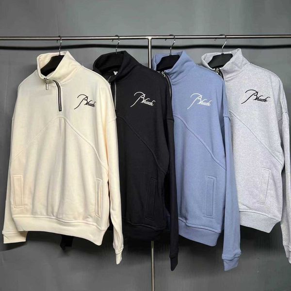 mens and womens hoodie rhudessweatshirt autumn designer hoodies pullover sweatshirts letter embroidered loose stand collar half zipper, Black
mens and womens hoodie rhudessweatshirt autumn designer hoodies pullover sweatshirts letter embroidered loose stand collar half zipper, Black
