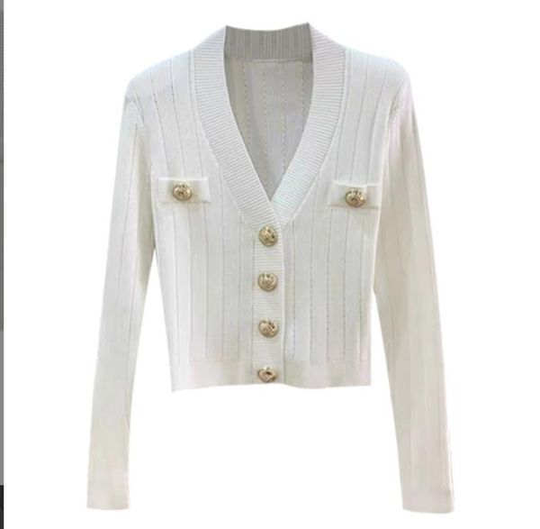 908 l 2022 milan runway autumn women's sweater brand same style long sleeve v neck white black cardigan womens qianhe
908 l 2022 milan runway autumn women's sweater brand same style long sleeve v neck white black cardigan womens qianhe
