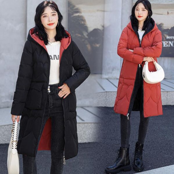 hooded parkas coat can be worn on both sides women's winter warm long cotton jackets single breasted with zipper overcoat of women park, Black
hooded parkas coat can be worn on both sides women's winter warm long cotton jackets single breasted with zipper overcoat of women park, Black