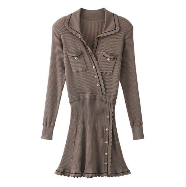 908 l 2022 autumn women's runway dress long sleeve lapel neck white khaki kint dress flora print qianhe, Black
908 l 2022 autumn women's runway dress long sleeve lapel neck white khaki kint dress flora print qianhe, Black