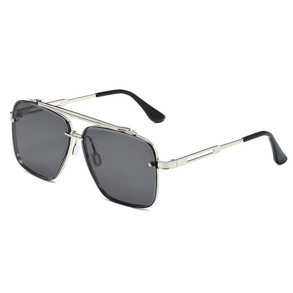 sunglasses european and american designers polygonal fashion double beam trimming metal mens street shooting trend outdoor sports driving cl, White;black
sunglasses european and american designers polygonal fashion double beam trimming metal mens street shooting trend outdoor sports driving cl, White;black