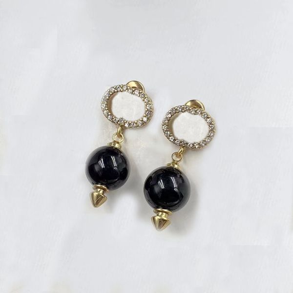 charm earrings fashion luxury brand designer black pearl pendant wedding party couple gift jewelry with box with stamp, Golden
charm earrings fashion luxury brand designer black pearl pendant wedding party couple gift jewelry with box with stamp, Golden