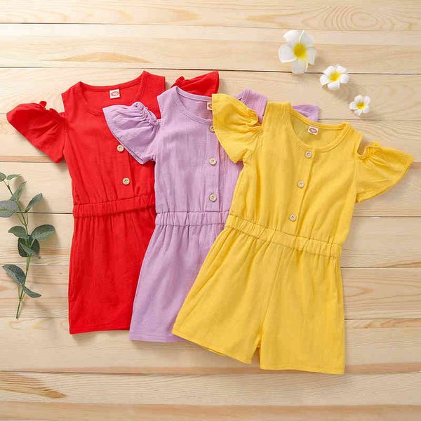 rompers kids kid girl casual summer clothes solid color short sleeves round neck button jumpsuit romper elastic waist toys j220922, Blue
rompers kids kid girl casual summer clothes solid color short sleeves round neck button jumpsuit romper elastic waist toys j220922, Blue