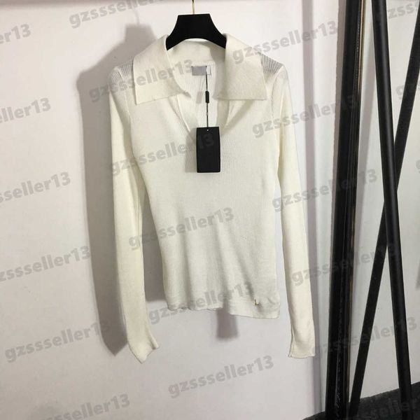 womens knitting t-shirts metal letter brooch decoration designer tight high stretch lapel long sleeve knit sweater bottom shirt women clothi, White
womens knitting t-shirts metal letter brooch decoration designer tight high stretch lapel long sleeve knit sweater bottom shirt women clothi, White