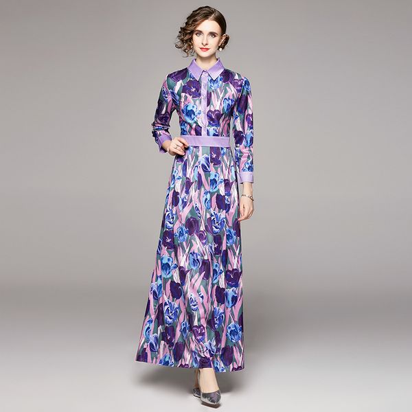 designer women floral maxi dress long sleeve 2022 runway elegant casual party button down printed shirt dresses ladies slim a-line office co, Black;gray
designer women floral maxi dress long sleeve 2022 runway elegant casual party button down printed shirt dresses ladies slim a-line office co, Black;gray