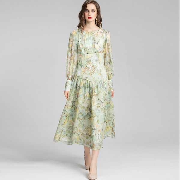 women's runway dresses o neck long sleeves printed drop waist elegant fashion designer dress vestidos, Black
women's runway dresses o neck long sleeves printed drop waist elegant fashion designer dress vestidos, Black
