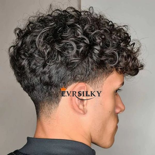 men toupees natural hairline 24mm curly durable full pu base male hair pieces wigs replacement human hair capillary prosthesis, Black
men toupees natural hairline 24mm curly durable full pu base male hair pieces wigs replacement human hair capillary prosthesis, Black